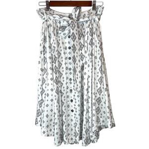 Moon River for Anthropologie Printed Tie-Waist Midi Skirt Women's Medium